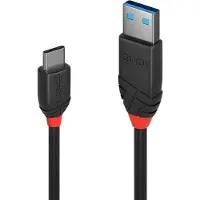 Lindy 0.5m USB 3.2 Type A to C Cable, 10Gbps, Black Line