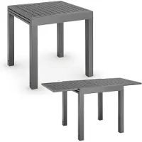 Juskys Table de jardin pliante Laki - 70 x 70 cm - Anthracite - Aluminium