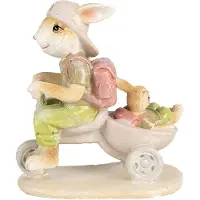 Clayre & Eef Figurine Lapin 12 cm Marron Polyrésine