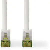 Nedis Câble réseau CAT7 - S/FTP - RJ45 mâle - RJ45 mâle - 3,00 m - Snagless - Rond - LSZH - Blanc - Etiquette