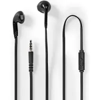 Nedis casque avec câble - 3.5 mm - longueur de câble : 1.20 m - micro intégré - réglage du volume - noir