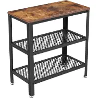 Leobert Table De Chevet - - Brun Rustique/Noir - 60 X 30 X 60 Cm