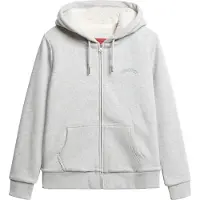 Superdry Femme Sweat à Capuche Doublé Borg Gris Clair Taille: 40