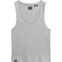 Superdry Femme Débardeur à Liseré en Dentelle Vintage Grey Taille: 44