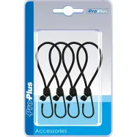 Proplus Clé pour tente élastique noire avec crochet 4 pièces sous blister