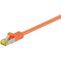 Goobay 91624 Câble patch RJ45 CAT 6A S/FTP (PiMF), 500 MHz avec câble brut CAT 7, orange, 5 m - LSZH sans halogène, cuivre, connecteur RJ45 (CAT 6A)