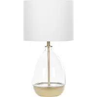 Beliani Lampe de table or avec okari blanc