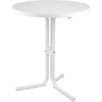 Beautissu Table haute d'extérieur Emma, Ø60cm, hauteur 70 cm, blanche