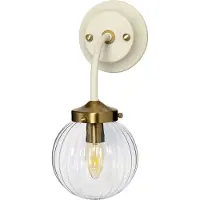 Elstead Lighting Applique Cosmos, laiton vieilli crème et transparent, 1xE14x8W, verre, dimensions : 33,7 x 15 x 20,9 cm, IP20, Elstead