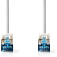 Nedis CAT6a network cable - S/FTP - RJ45 male - RJ45 male - 15.0 m - Snagless - Round - LSZH - White - Label