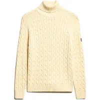Superdry pour femme. W6110614A Pull beige à enroulement de câbles (S), Casuel, Coton