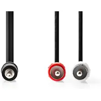 Nedis Câble audio stéréo - fiche 3,5 mm - 2x fiche RCA - nickelé - 10,0 m - rond - noir - Label