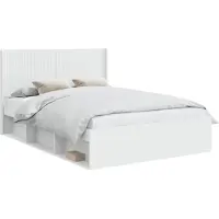 vidaXL : Ensemble de lit avec rangement et tête de lit, 3 pièces, en panneaux de particules