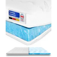 AM Qualitätsmatratzen | Surmatelas premium 200x210 cm avec housse en lyocell | 6 cm d'épaisseur | Surmatelas |200 x 210 | Surmatelas de qualité supérieure Germany