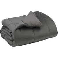 vidaXL Couette d'hiver rembourrée gris clair 155 x 200 cm microfibre