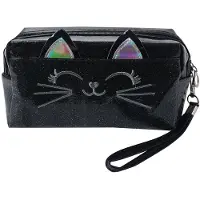 Clayre & Eef Sac cosmétique noir JZTB0024Z 18x10 cm pailleté