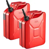 Vevor Jerrican Essence Métal 20 L Bidon Essence Lot de 2 avec Bec Verseur