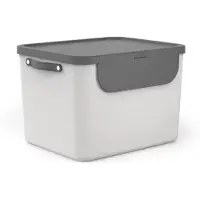 Rotho Système de recyclage des déchets, Poubelle, Blanc, Gris