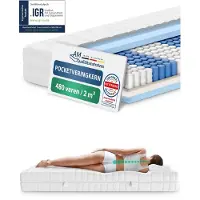 AM Qualitätsmatratzen | Matelas ergonomique 7 zones à ressorts ensachés | 120x190 cm | H3 | 120/190 | Matelas à ressorts | Degré de fermeté H3 | 7 zones | 20 cm d'épaisseur