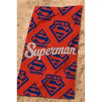 Superman Serviette De Bain Et De Plage Imprimée 100% Coton, Superman Rise Rouge