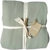 Matt & Rose Parure De Lit Unie En Coton Lichen 260x240+2x65x65cm