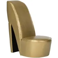 vidaXL Chaise en forme de chaussure à talon haut Doré Similicuir