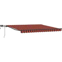 vidaXL Store extensible orange et marron 450 x 350 cm