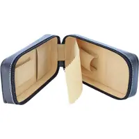 LEAS Étui à montres LEAS pour 2 montres, avec fermeture à glissière, en cuir de vachette de première qualité, 16,5 x 8 x 5 cm (L x H x P) (marron)
