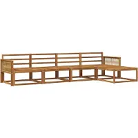 vidaXL Ensemble de salon de jardin 5 pièces en bois d'acacia massif, finition naturelle