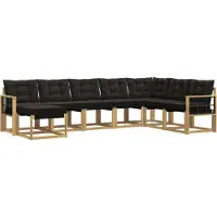 vidaXL Ensemble de canapés d'extérieur avec coussins, 8 pièces, blanc et noir