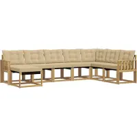 vidaXL Ensemble de salon de jardin 8 pièces, blanc et beige