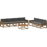 vidaXL Ensemble de canapés d'extérieur avec coussins 8 pièces Nature et Anthracite