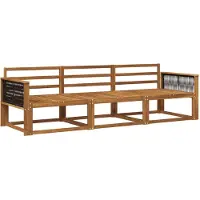 vidaXL Ensemble de canapés d'extérieur 3 pièces en bois massif d'acacia naturel