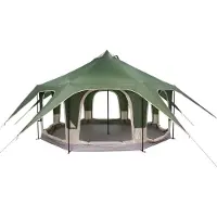 vidaXL Tente familiale verte pour 5 personnes, en polyester 185T avec revêtement PU