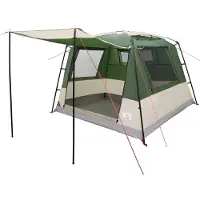 vidaXL Tente de fête pour 10 personnes, couleur verte, en polyester 185T avec revêtement PU