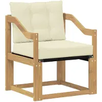vidaXL Canapé d'extérieur en bois massif d'acacia, blanc et crème