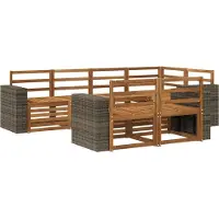 vidaXL Ensemble de salon de jardin , 7 pièces, en polyester naturel