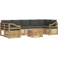 vidaXL Ensemble de canapés d'extérieur , 8 pièces, blanc et anthracite, polyester