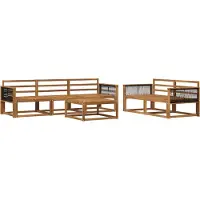 vidaXL Ensemble de canapés d'extérieur 6 pièces en bois massif d'acacia naturel
