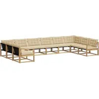 vidaXL Ensemble de canapés d'extérieur avec coussins, 10 pièces, blanc et beige