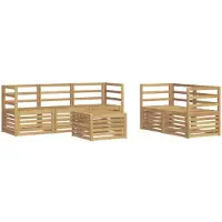 vidaXL - Ensemble de salon de jardin 6 pièces, blanc, en bois d'acacia massif