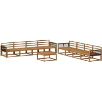 vidaXL Ensemble de canapés d'extérieur 9 pièces en bois massif d'acacia naturel
