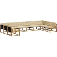 vidaXL Ensemble de canapés d'extérieur avec coussins, 10 pièces, blanc et beige