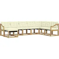 vidaXL Ensemble de salon de jardin 8 pièces, blanc et crème