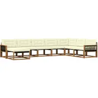 vidaXL Ensemble de canapés d'extérieur avec coussins 8 pièces Nature et Crème