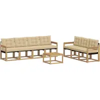 vidaXL Ensemble de canapés d'extérieur avec coussins, 8 pièces, blanc et beige