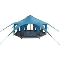 vidaXL Tente familiale pour 5 personnes, bleue, en polyester 185T avec revêtement PU