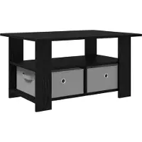 vidaXL Table basse noir aspect chêne 77 x 55 x 42 cm en aggloméré