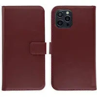 Selencia Étui portefeuille en cuir véritable pour Apple iPhone 12 (Pro) - Burgundy