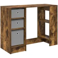 vidaXL Bureau , finition chêne fumé, 100 x 40 x 75 cm, fabriqué en panneaux de particules